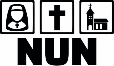 Rahibe iş simgeleri ile 