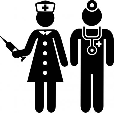 Hemşire ve doktor piktogram