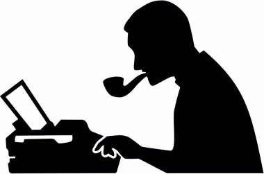 Gazeteci siluet erkek