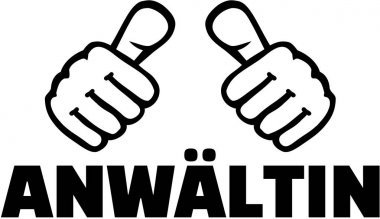 Kadın avukat Almanca kelime baş parmakları