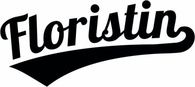 Çiçekçi kelime retro tarzı Alman kadın