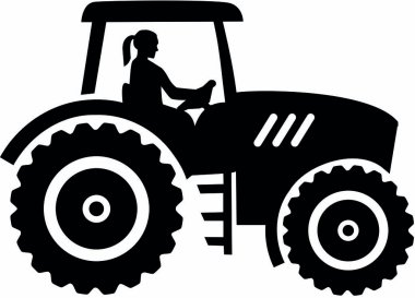 Çiftçi traktör kadın siyah 