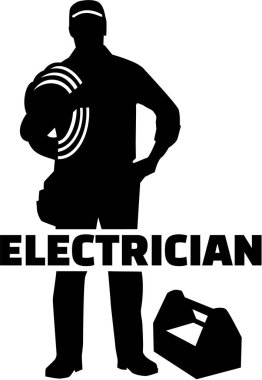 Elektrikçi siluet iş unvanı ile