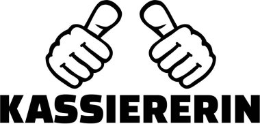 Kasiyer Alman iş unvanı başparmak ile