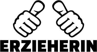 Başparmak ile çocuk bakımı işçi Alman kadın iş unvanı