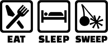 Bacayı süpürmek yemek uyku araçları