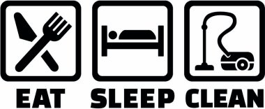 Temizlikçi kadın yemek uyku temiz