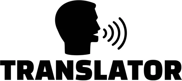 Traductor con icono — Archivo Imágenes Vectoriales