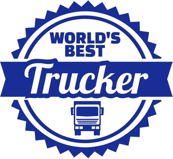 Das beste Trucker-Emblem der Welt — Stockvektor