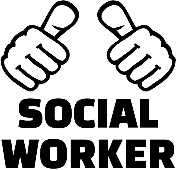 Κοινωνική Λειτουργός με αντίχειρες — Διανυσματικό Αρχείο