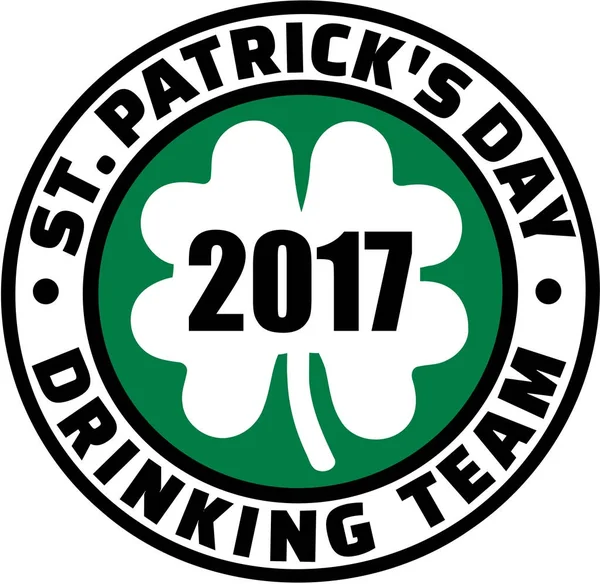 Día de San Patricio 2017 Beber botón de equipo — Vector de stock