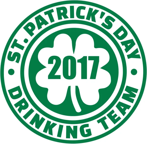 St. Patrick's Day Drinking Team 2017 button — Stock Vector