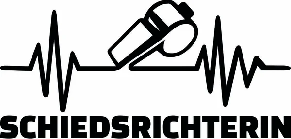 Schiedsrichterin Herzschlaglinie weiblich Berufsbezeichnung deutsch — Stockvektor