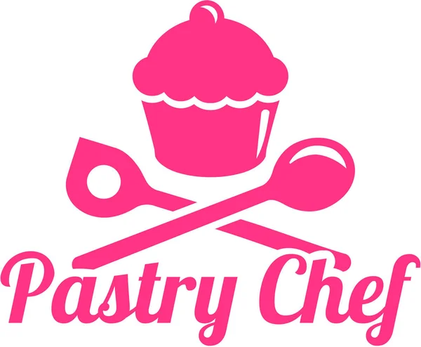 Pastelero con cupcake y herramientas — Vector de stock