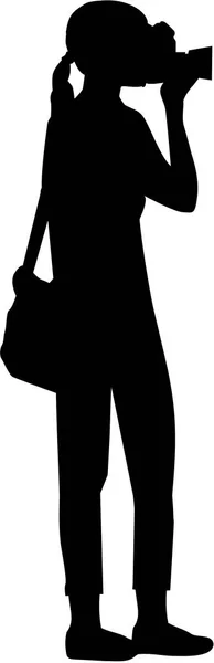 Female photographer silhouette — Stock Vector