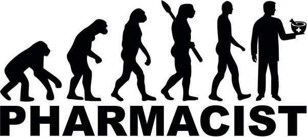 Evoluzione farmaceutica parola maschile — Vettoriale Stock