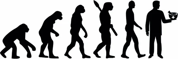 Evolution pharmacienne mâle — Image vectorielle