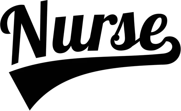 Enfermeira palavra estilo retro — Vetor de Stock