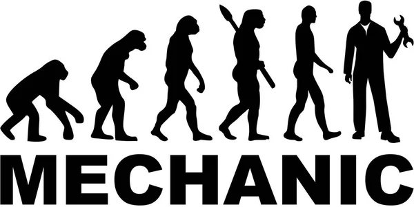 Evolution mécanique avec titre du poste — Image vectorielle