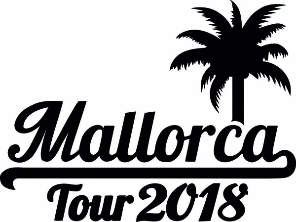 Mallorca tour two thousande 18 german — Stock Vector