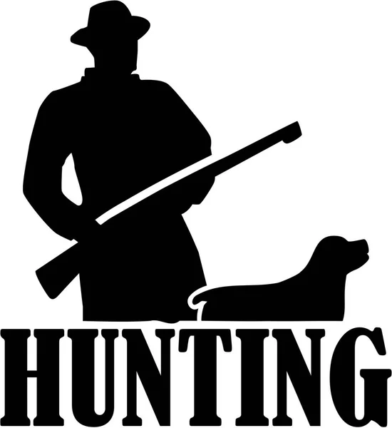 Silueta Hunter con rifle — Archivo Imágenes Vectoriales