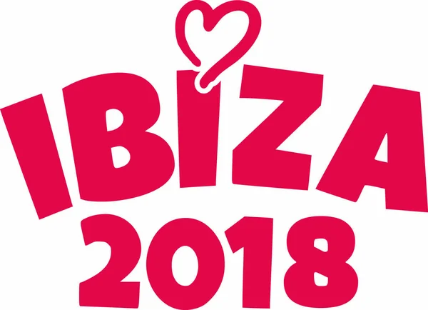 Ibiza 2018 coração —  Vetores de Stock