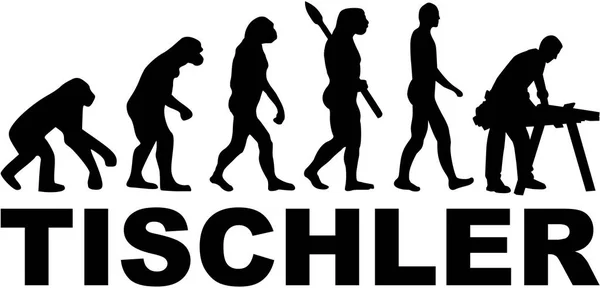 Evolution Schreiner mit deutscher Berufsbezeichnung — Stockvektor