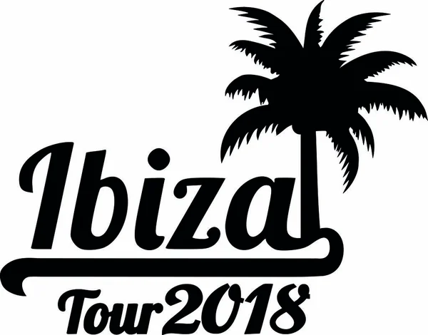 Ibiza tour 2018 palmera — Archivo Imágenes Vectoriales