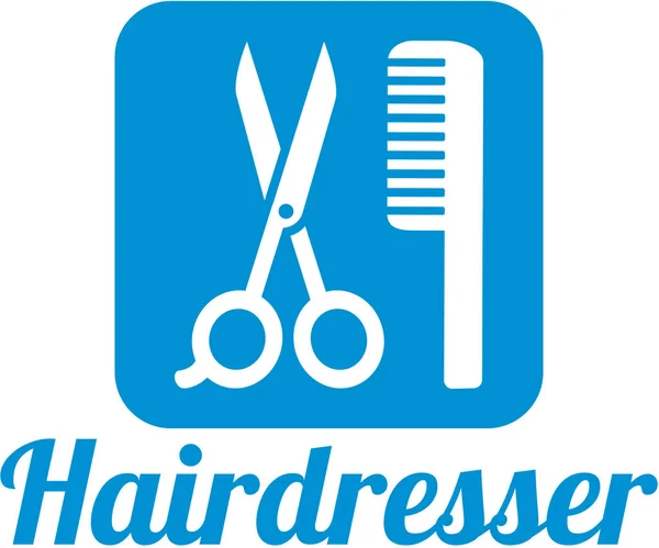 Ícone de cabeleireiro com tesoura e pente —  Vetores de Stock
