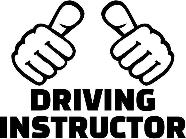 Instrutor de condução com polegares — Vetor de Stock