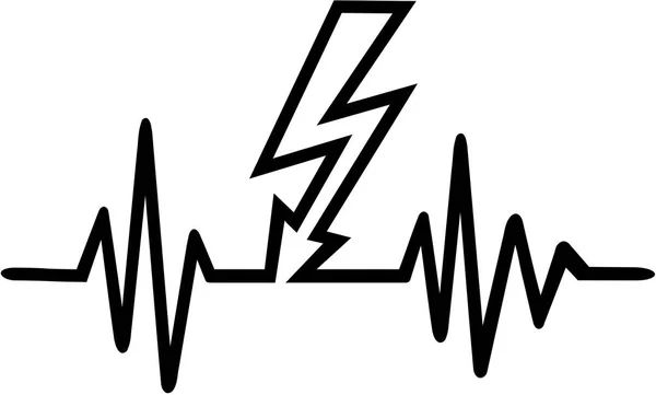 Linha de batimentos cardíacos com eletricidade parafuso —  Vetores de Stock