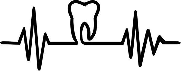 Diş kalp atışı çizgi — Stok Vektör