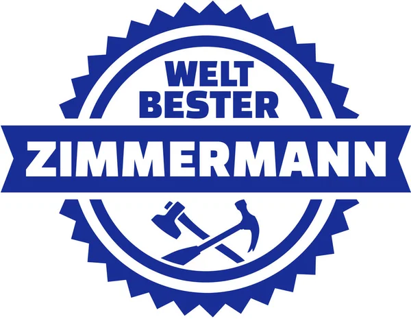Miglior emblema tedesco falegname del mondo — Vettoriale Stock