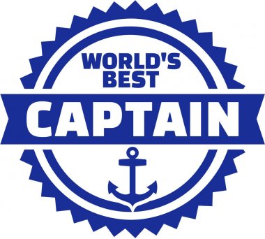 Dünyanın en iyi Kaptan amblemi ile çapa