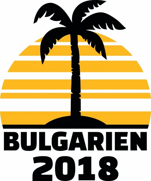 Bulharsko 2018 palm tree německé — Stockový vektor