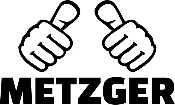 Metzger mit Daumen deutsch — Stockvektor