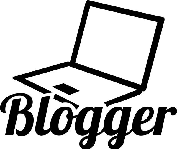 Blogger slovo s notebookem — Stockový vektor