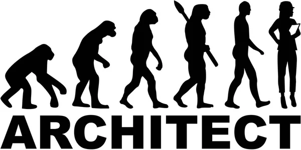 Evolución del arquitecto femenino — Vector de stock