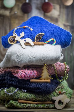 Kazak ve ahşap Noel oyuncaklar
