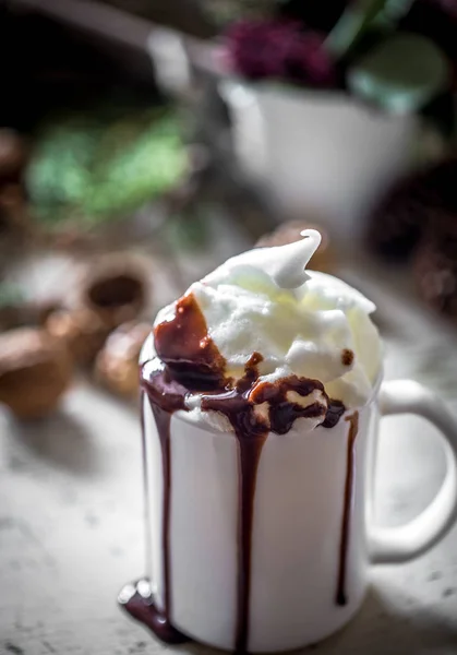 Christmas composition Cup of cocoa — Stock Photo, Image