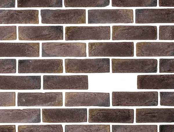밝은 갈색 벽돌 벽 흰색 배경 — 스톡 사진