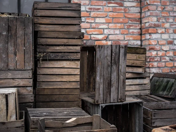 warehouse wood planks on the street