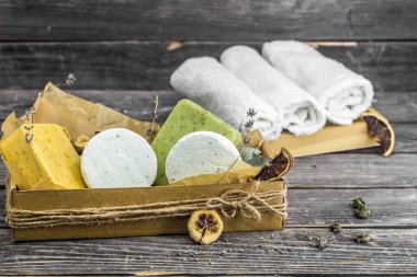 Spa natürmort ahşap arka plan üzerinde