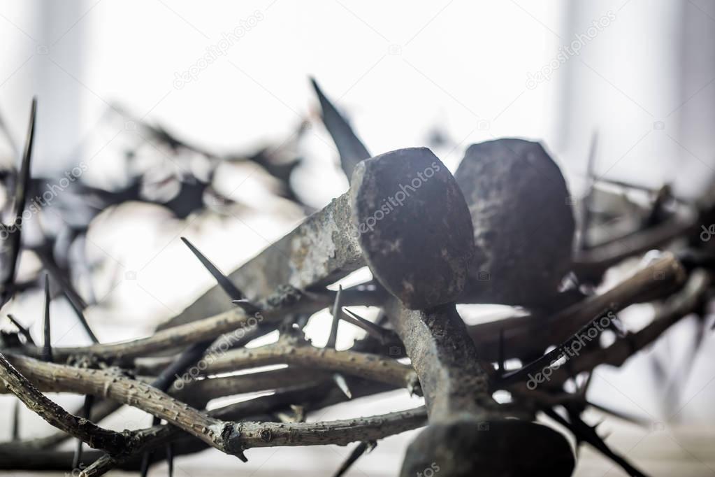 The crown of thorns and nails