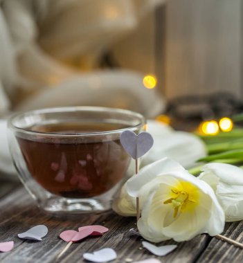 Kalp ile Sevgililer günü çay Kupası