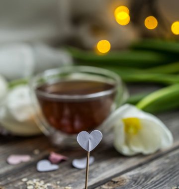 Kalp ile Sevgililer günü çay Kupası