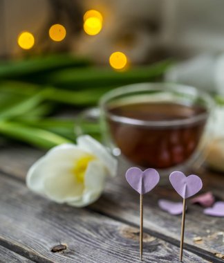 Kalp ile Sevgililer günü çay Kupası