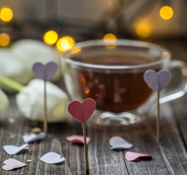 Kalp ile Sevgililer günü çay Kupası