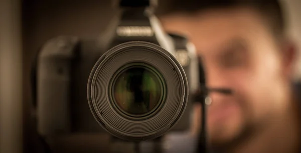 The camera close-up, broken lenses — стоковое фото