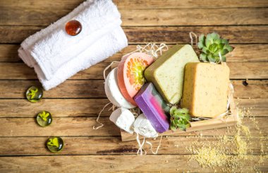 Spa natürmort ahşap arka plan üzerinde